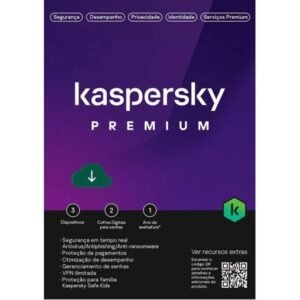 Kaspersky Antivirus Premium + Suporte ao Cliente BR. 10 Dispositivos; 5 Contas KPM; 1 Ano ESD